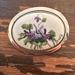 Hand Painted 1950’s Porcelain Brooch